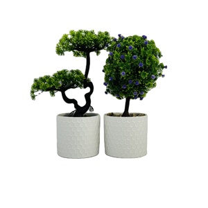 Venta caliente simple maceta <span class=keywords><strong>de</strong></span> cerámica artificial decoración <span class=keywords><strong>interior</strong></span> planta bonsái - Product Image 5