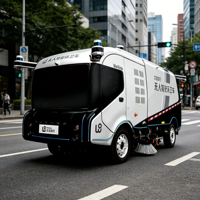 Balayeuse routière autonome électrique intelligente avec moteur et pompe, véhicule de nettoyage compact sans conducteur pour parcs, usines et zones résidentielles