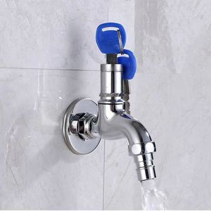 <span class=keywords><strong>Robinet</strong></span> verrouillable en alliage de zinc pour machine à laver à froid unique <span class=keywords><strong>robinet</strong></span> d'eau de lavage à poignée unique avec clé de verrouillage <span class=keywords><strong>robinet</strong></span> antivol extérieur - Product Image 2