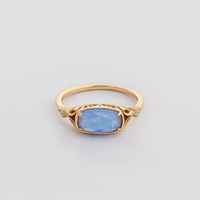 Bijou de Fête en Argent Sterling 925 Plaqué Or avec Coquillage et Quartz Bleu Vintage, Cadeau de Fiançailles, Disponible en Stock pour le Dropshipping