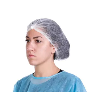 Isposable-Gorra de banda tejida, cubierta de cabeza bouffant, 24 "21" 18"