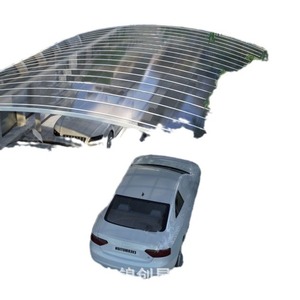 Cochera de Aluminio con Techo Arqueado, Impermeable, Diseño Moderno para Estacionamiento de un Solo Vehículo en el Hogar - Product Image 1