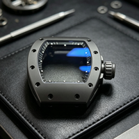 Montre mécanique squelette de luxe pour homme avec boîtier tonneau en céramique 055 – Montre automatique légère de haute qualité