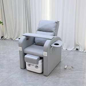 Fauteuil de manucure et pédicure inclinable argenté avec massage, mobilier moderne pour salon de beauté et spa - Product Image 2
