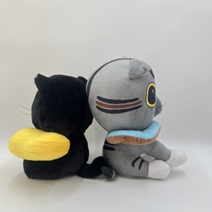 Jouets en peluche Donut Cat, chaton noir et gris, animaux en peluche doux pour enfants, décoration de chambre à coucher, cadeau - Product Image 4