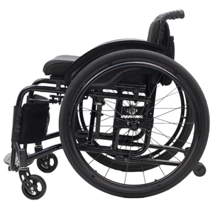 Fauteuil roulant manuel en alliage d'aluminium léger avec dossier pliable et roues arrière de 24 pouces pour <span class=keywords><strong>personne</strong></span> handicapée - Product Image 5