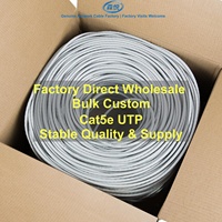 Kabel Ethernet Cat5e UTP Tanpa Pelindung Tembaga Padat 305m Kotak Tarik Langsung dari Pabrik Kabel Jaringan LAN Dalam Ruangan Grosir
