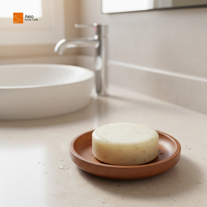Porte-savon rond en bois d'acacia, écologique, pour salle de bain et cuisine, pour savons naturels faits <span class=keywords><strong>maison</strong></span>, porte-savon pour la douche - Product Image 2