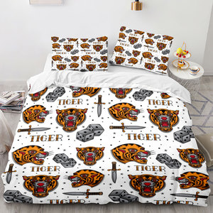 Trắng Duvet cover 3 PC đầy đủ Kid 130 GSM Chứng Khoán sẵn sàng tùy chỉnh thiết kế Vua Kích thước Comforter Logo <span class=keywords><strong>bedding</strong></span> Set - Product Image 3