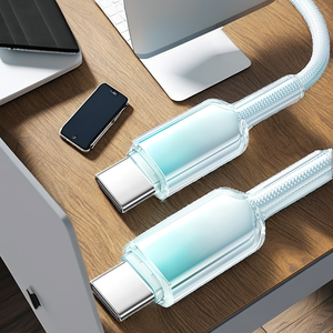 1M C-C 60W USB Type-C Nhanh Chóng Sạc Cáp Dữ Liệu 48 Dệt Nylon Bện Dây Pd Dây Linh Hoạt Phụ Kiện Điện Thoại Bán Buôn Sẵn Sàng - Product Image 2