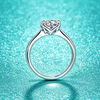 Bague en argent massif S925 certifiée GRA avec moissanite pour femme, couleur D, pureté VVS1, taille brillant rond 1CT/2CT/3CT, bague de promesse de mariage