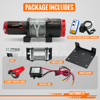Treuil électrique AUTOBOTS de haute qualité 4500lbs pour véhicules, câble en acier synthétique, 12v 24v 4wd tout-terrain 4x4
