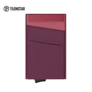 TILONSTAR TVC104 Premium Funda de aluminio Minimalista Slim Pop up Tarjeta DE CRÉDITO Monedero Bolsillo Tarjeteros con bloqueo RFID - Product Image 4