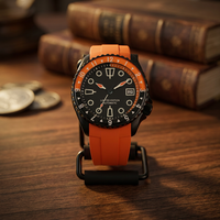 Montre de plongée pour homme de qualité supérieure 10ATM 20ATM NH35A automatique en caoutchouc orange avec verre saphir