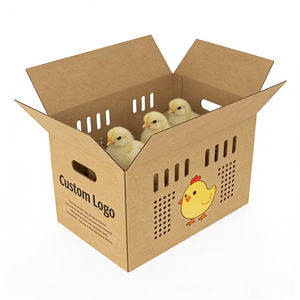 Özel Logolu 5 Katlı Oluklu Mukavva Civciv Kümes Hayvanları Kahverengi Karton Canlı Kuş Nakliye Kutuları - Product Image 1