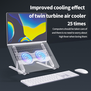 Soporte plegable antideslizante para portátil de aleación de aluminio, altura ajustable estable, 360 ventiladores de refrigeración, soporte para portátil - Product Image 5