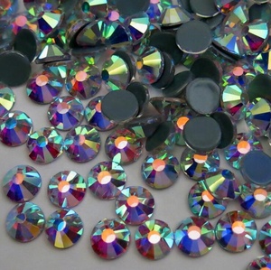 Muestra gratis SS10 Crystal <span class=keywords><strong>AB</strong></span> Flat Back Crystals Rhinestone Hotfix Crystal para ropa de tela - Product Image 3