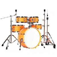 Batterie acoustique métallique 5 pièces pour débutants avec cymbales - Taille complète pour adultes et adolescents, pratique et performance sur scène