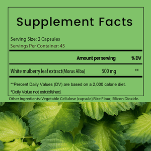 OEM ODM 화이트 뽕나무 잎 추출물 캡슐 항산화 체중 조절 대사 지원 포도당 밸런스 글루텐 프리 NO-GMO - Product Image 2