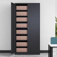 Armoire de rangement métallique à 2 portes, armoire de classement haute en acier avec étagères réglables, casier en acier pour entrepôt, garage, maison, bureau