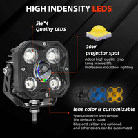Projecteur de faisceau d'inondation de tache de conduite certifié à haute intensité 40W lampe de travail LED carrée de 3 pouces pour le SUV tout-terrain de camion de voiture