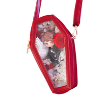 Sac bandoulière Ita transparent avec épingles personnalisées, motif fille gothique vampire cercueil poupée, style Kawaii mignon