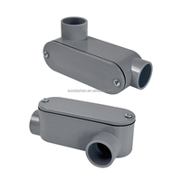 Conduit électrique en PVC certifié ULP ETL, type LB, gris, rigide, résistant au feu, étanche, 1 raccord