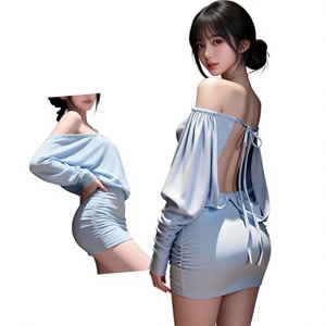 Abito da donna Lemon Story Cat <span class=keywords><strong>sexy</strong></span> monospalla a maniche lunghe, con gonna aderente in vita, seducente e senza bisogno di spogliarsi, regolabile - Product Image 1