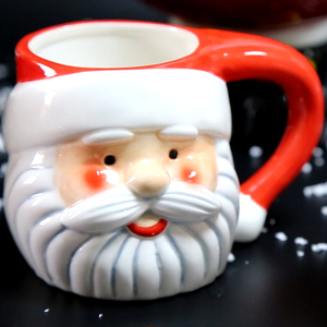 OEM 2023 personalizado regalo 3D Santa Navidad cerámica café té taza decoraciones Drinkware Navidad taza con tapa - Product Image 1