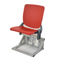 Chaise de stade latérale en PP avec support en aluminium moulé, résistante aux UV, ignifuge en option, pour gradins