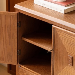 Gabinete de almacenamiento tallado de madera maciza de estilo <span class=keywords><strong>bohemio</strong></span>, gabinete de TV tallado antiguo francés aparador envejecido en un estilo rústico - Product Image 4