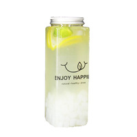 Bouteilles de boisson en plastique PET carrées de 8 oz/12 oz/16 oz/24 oz, surface givrée, logo personnalisé, impression sérigraphique, bouchon à vis, marque YINGXI