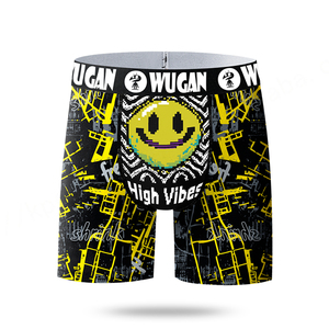 Calzoncillos bóxer de seda transpirable con logotipo personalizado para hombre, ropa interior de fibra de bambú sin costuras, impresión Digital extendida, estilo breve, cintura con logotipo - Product Image 4