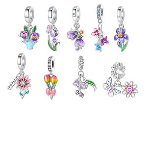 وصل حديثًا زهرة زنبق الوادي مصمم الأزياء المعلقات سحر البرسيم لصنع المجوهرات سحر يصلح لسوار عموم الأصلي - Product Image 1