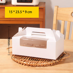 ขายส่งเบเกอรี่คัพเค้กกล่องบรรจุภัณฑ์ 1/214/6 หลุมมือถือถ้วยมัฟฟินไข่ Tart ใสกล่องกระดาษหน้าต่าง - Product Image 3