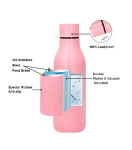 Bouteilles d'eau de sport personnalisées de 550 ml/18 oz en acier inoxydable 304 à double paroi isolées sous vide, différentes couleurs disponibles en stock - Product Image 2