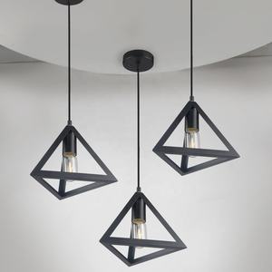 Lampe suspendue noire en forme de <span class=keywords><strong>cage</strong></span> métallique, design créatif moderne, luminaire décoratif d'intérieur, idéal pour une salle à manger ou une boutique - Product Image 2
