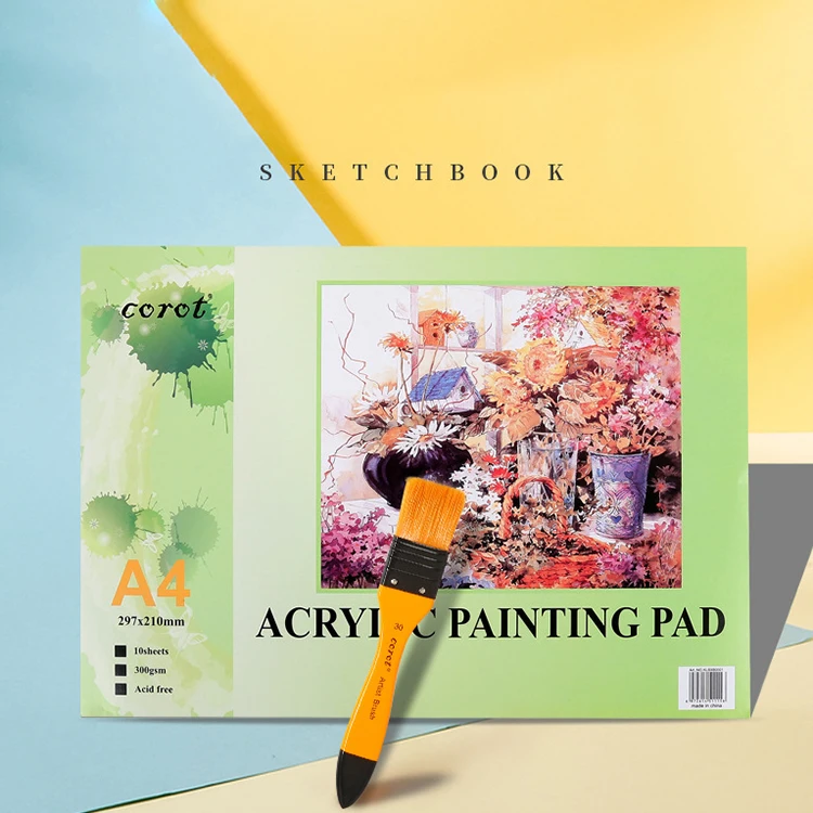 Artist painting paper 10 sheets acid free A4 size 300gsm acrylic oil painting pad