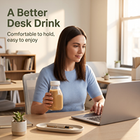 Bouteilles de lait en verre de 300 ml et 500 ml, bouteilles de boissons de 16 oz, bouteilles de jus en verre avec couvercles