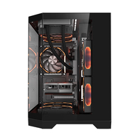 Boîtier PC Gaming Compact Lovingcool Double Face en Verre Trempé avec Ventilateur RGB pour Ordinateurs de Bureau MATX ITX