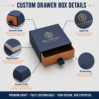 Caja Plegable Premium con Funda y Bandeja, Empaque de Presentación Impreso a Medida para Productos de Boutique y Promoción de Marca