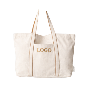 กระเป๋าผ้าคอตตอนพิมพ์ลายปักโลโก้บนผืนผ้าใบแบบสั่งทำตามสมัยนิยม - Product Image 1