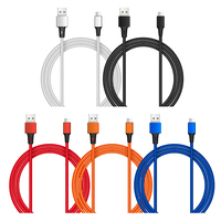 Accessoires de voyage pour téléphone : Câble de charge rapide 2-en-1 tressé blindé USB-A vers Type-C/8 broches/Micro USB pour téléphones professionnels