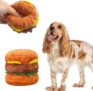 Nouveau jouet pour animaux de compagnie en coton écologique, durable, en forme de hamburger, emballé dans un sac, pour chiens et chats - Product Image 1