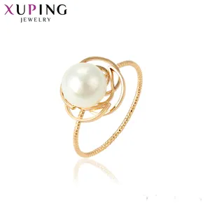 15462 xuping jewelry special shape trendy diverse vintage daily 18 K gold color plastic bead women ring