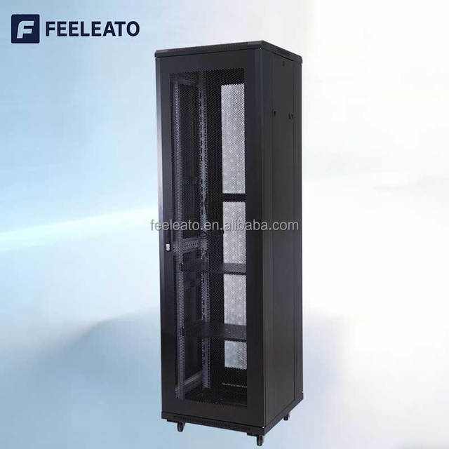 42U Floor Standing Network Cabinet Adjustable Rails Cable Management Panel Perforated Sides Server Rack Easy Mount IP20 Stock