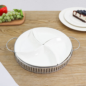 4 piezas de combinación de porcelana blanca al por <span class=keywords><strong>mayor</strong></span> loco juego de platos de cerámica plato conjunto - Product Image 4