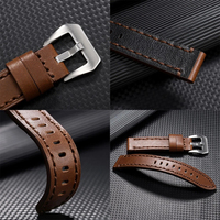 Correa de Reloj de Cuero Italiano Lionorm en Oferta para Hombre, 26mm 20mm 22mm 24mm, Logotipo Personalizado, Estilo Vintage, Correa de Reloj de Cuero Suave