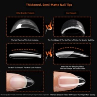 Meilleures ventes : Ongles à presser de luxe semi-mat extra-résistants et épaissis – Embouts d'extension d'ongles