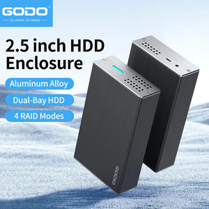 Boîtier de disque dur externe GODO 2,5 pouces double baie <span class=keywords><strong>RAID</strong></span> en aluminium USB 3.0 SATA, boîtier <span class=keywords><strong>RAID</strong></span>, boîtier de disque dur externe - Product Image 2